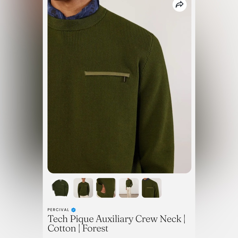 Auxiliary Forest Green Crewneck Sweater